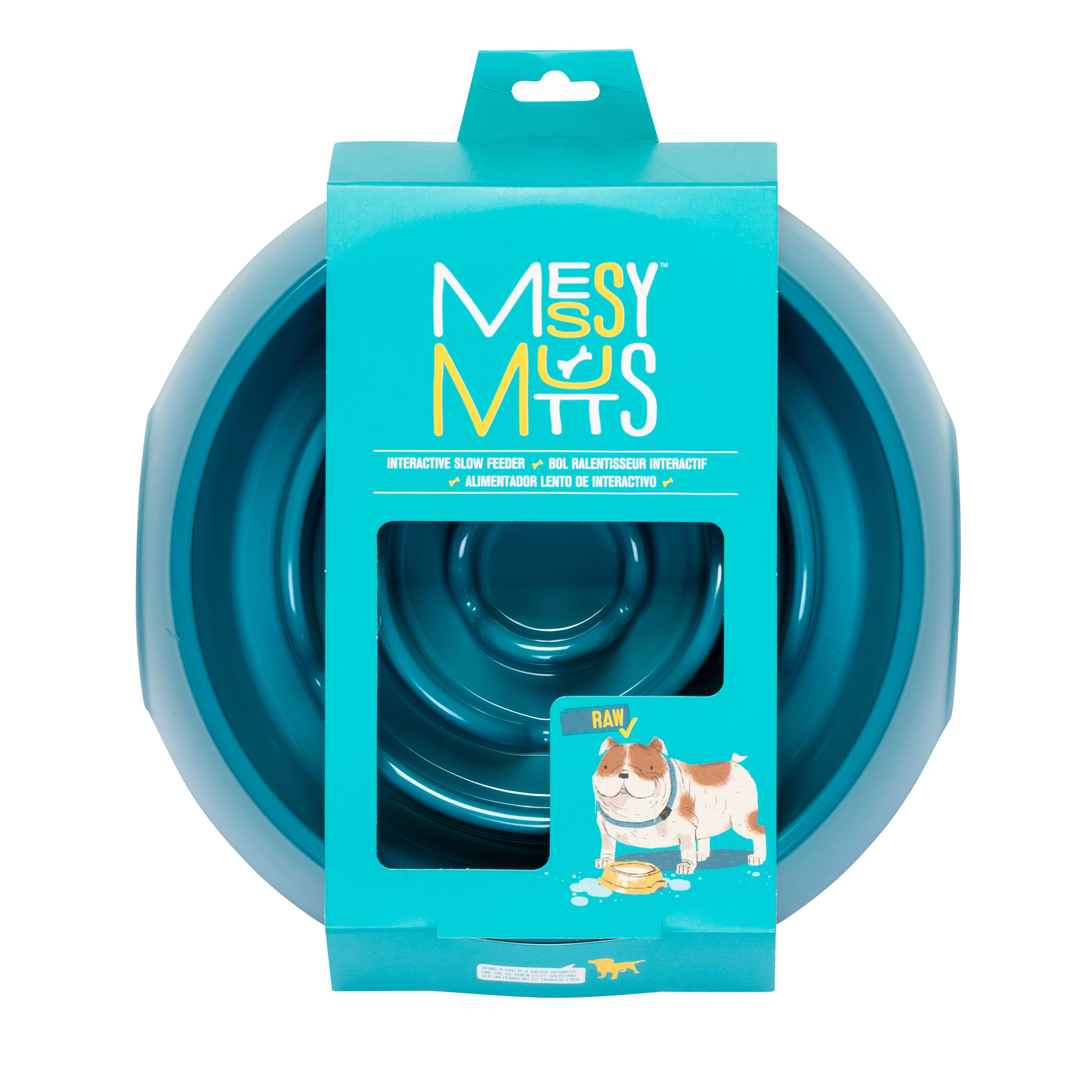 Messy Mutt slow feeder blue in package