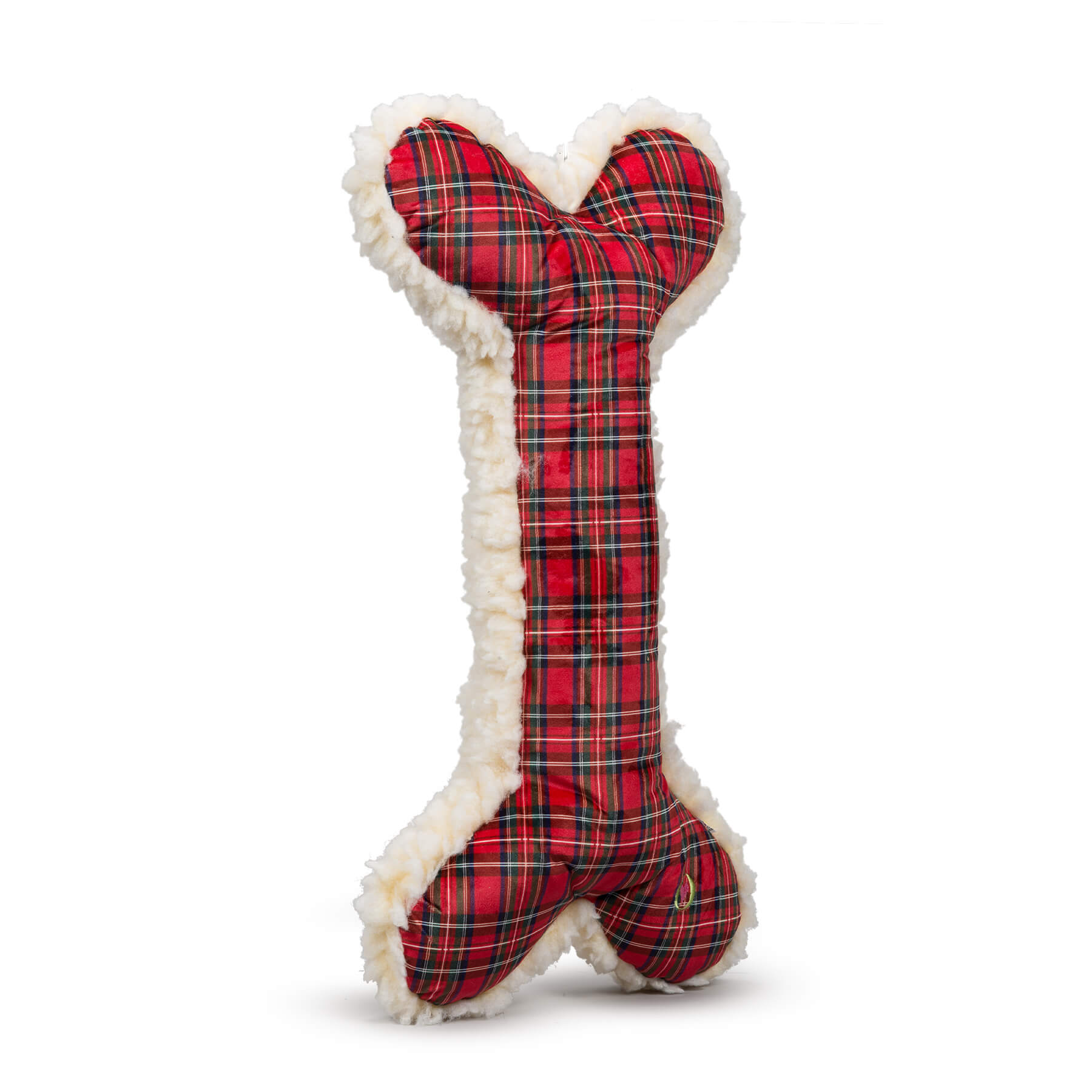 HuggleHounds Christmas Fleece & Tartan Bone dog toy