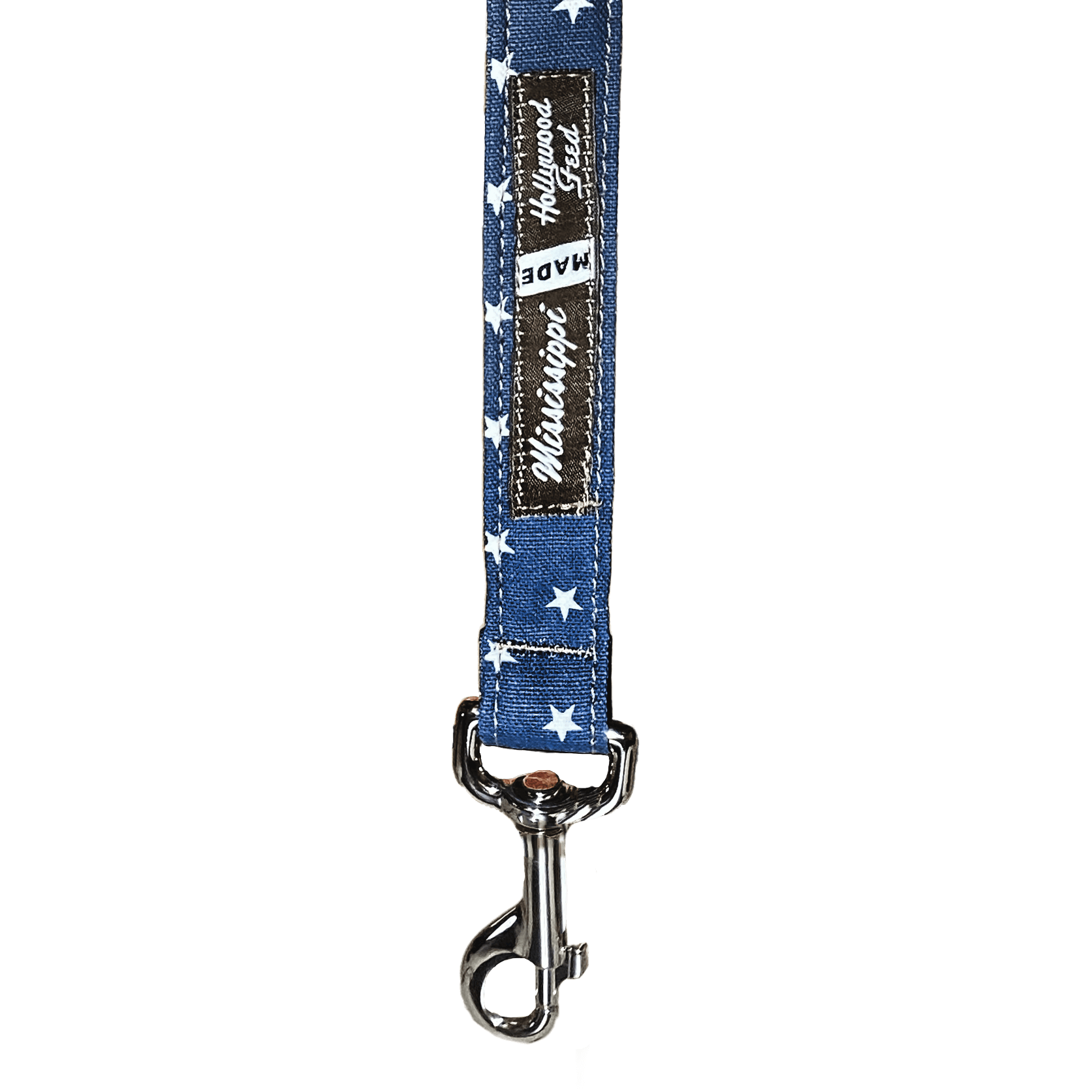 Hollywood Feed Mississippi Made Dog Leash Mini Star Navy 6 foot by 1 inch