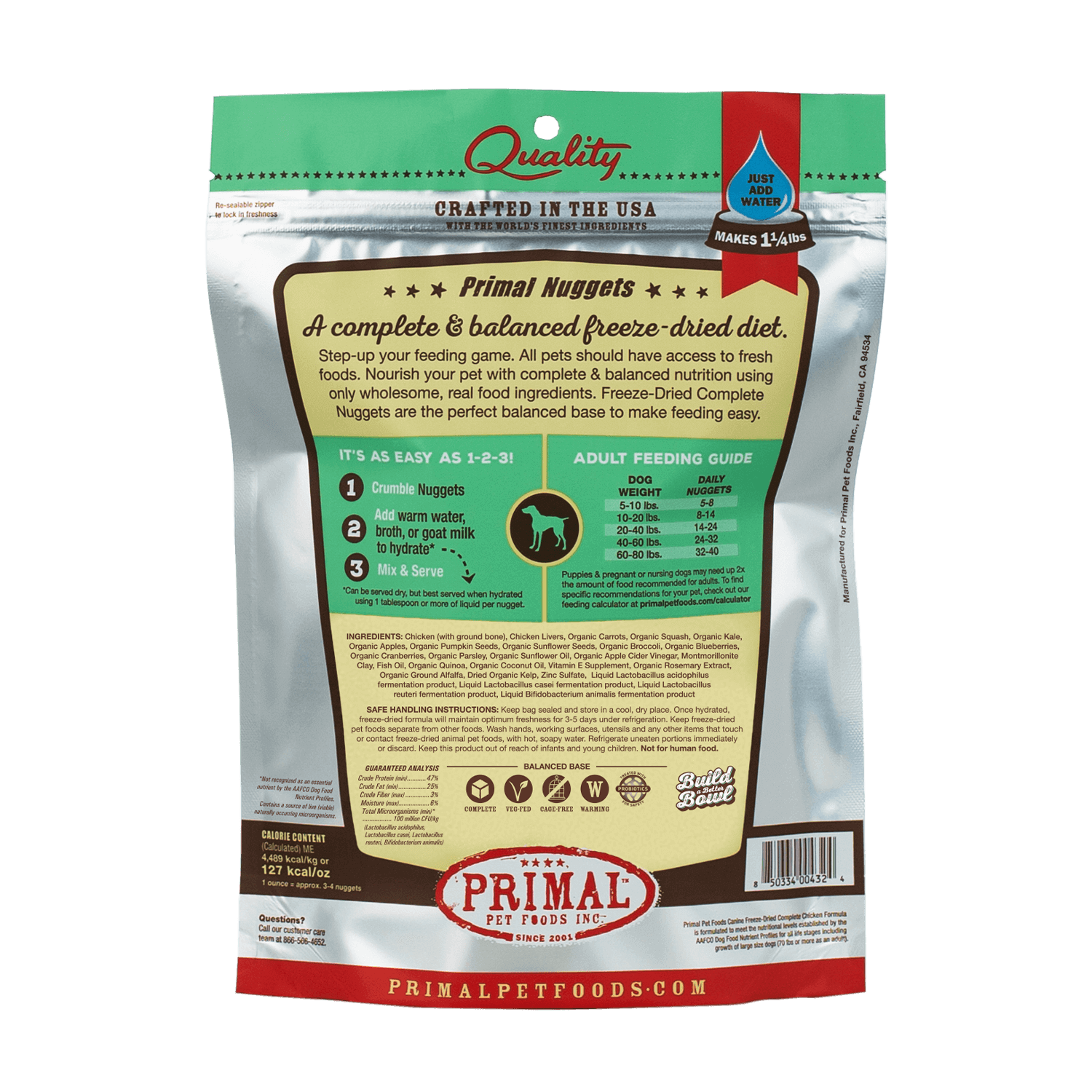 Primal Freeze-dried nuggets chicken back