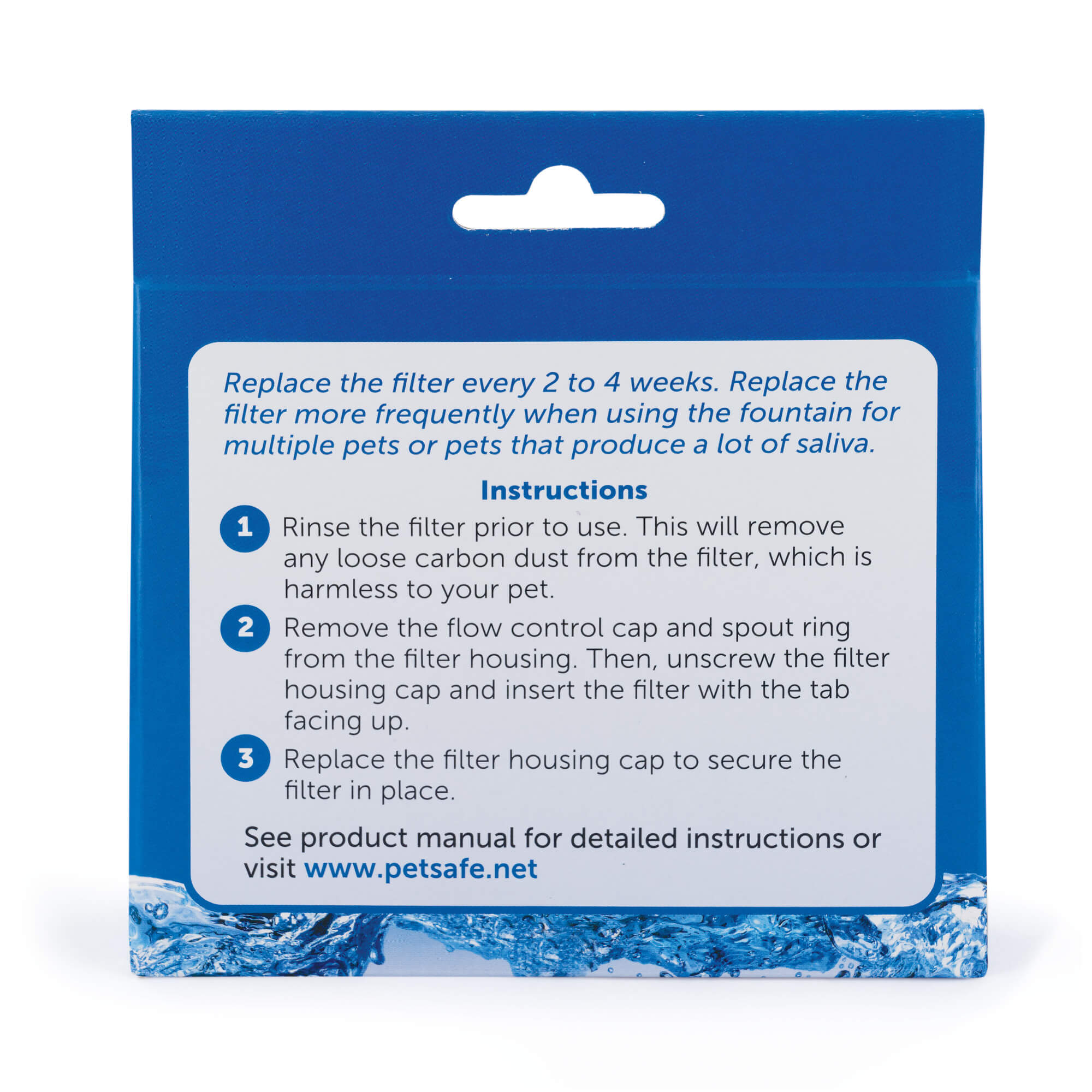 Drinkwell replacement filters for 360 fountain - back of package
