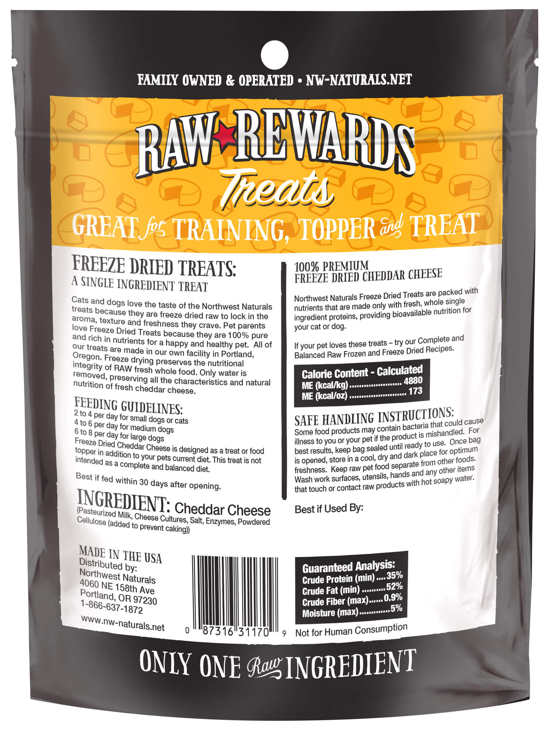 Northwest Naturals - Dog & Cat Treats - Cheddar Cheese