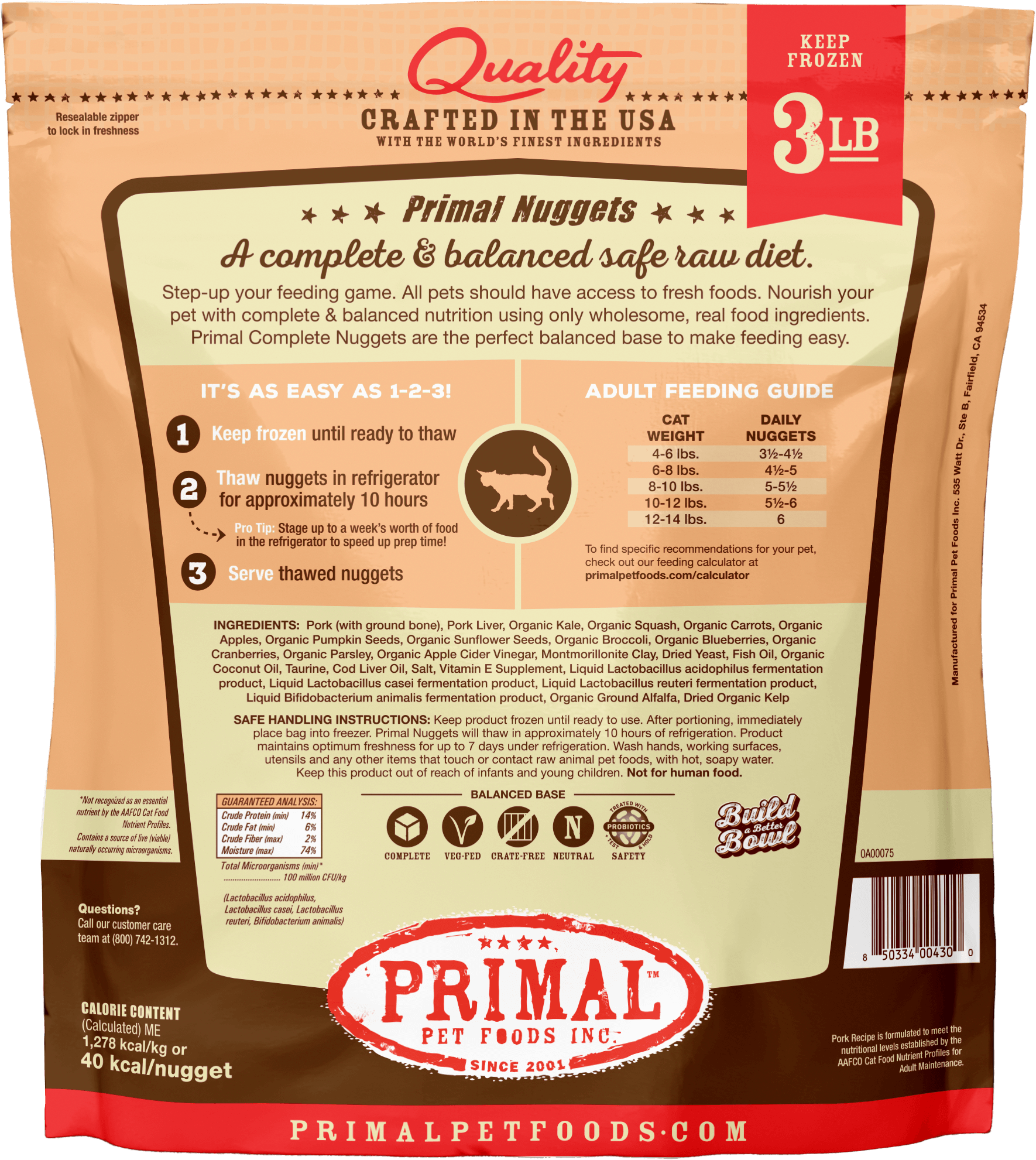 Primal - Frozen Cat Food - Nuggets