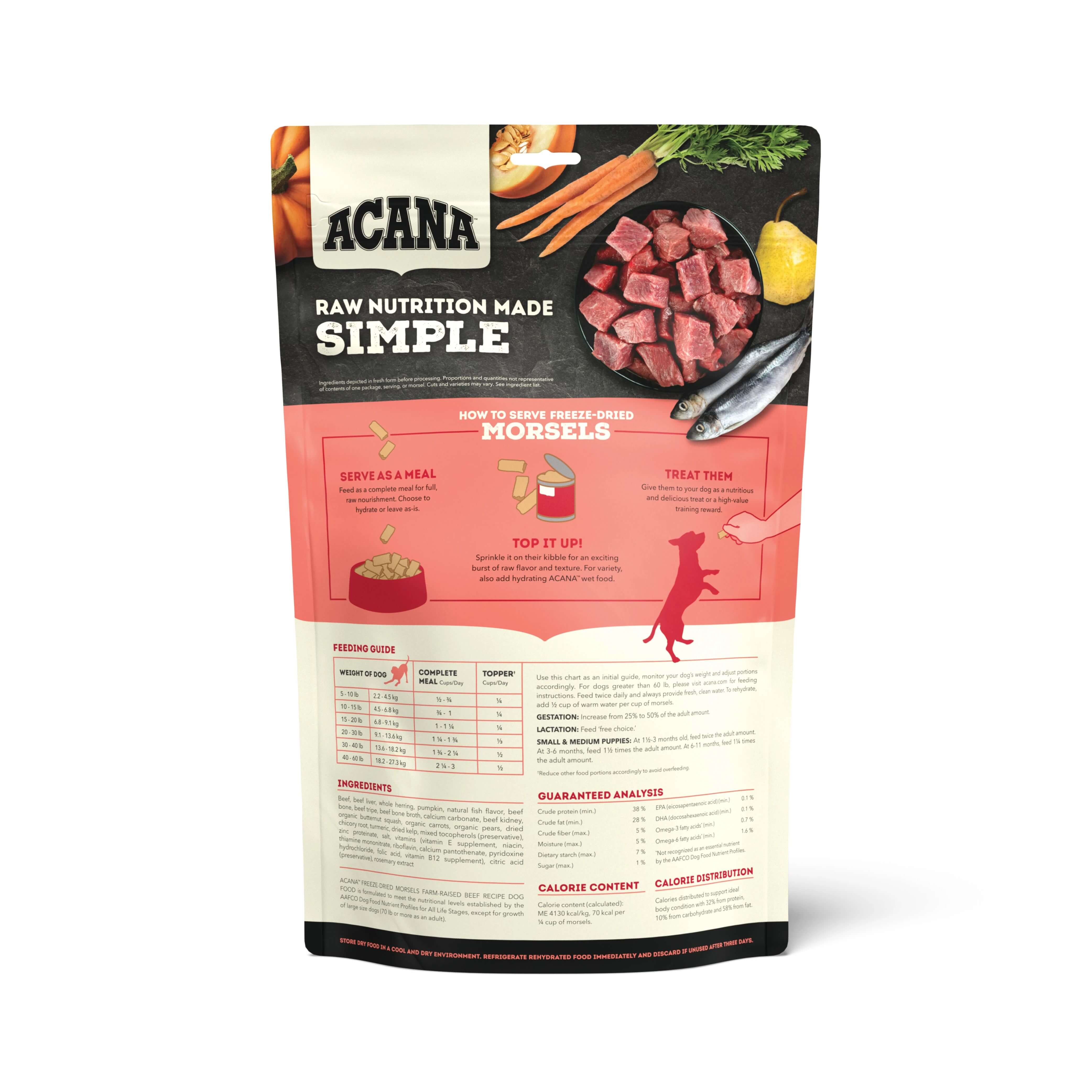 Acana Dog Food Freeze Dried Morsels Beef Hollywood Feed Your L