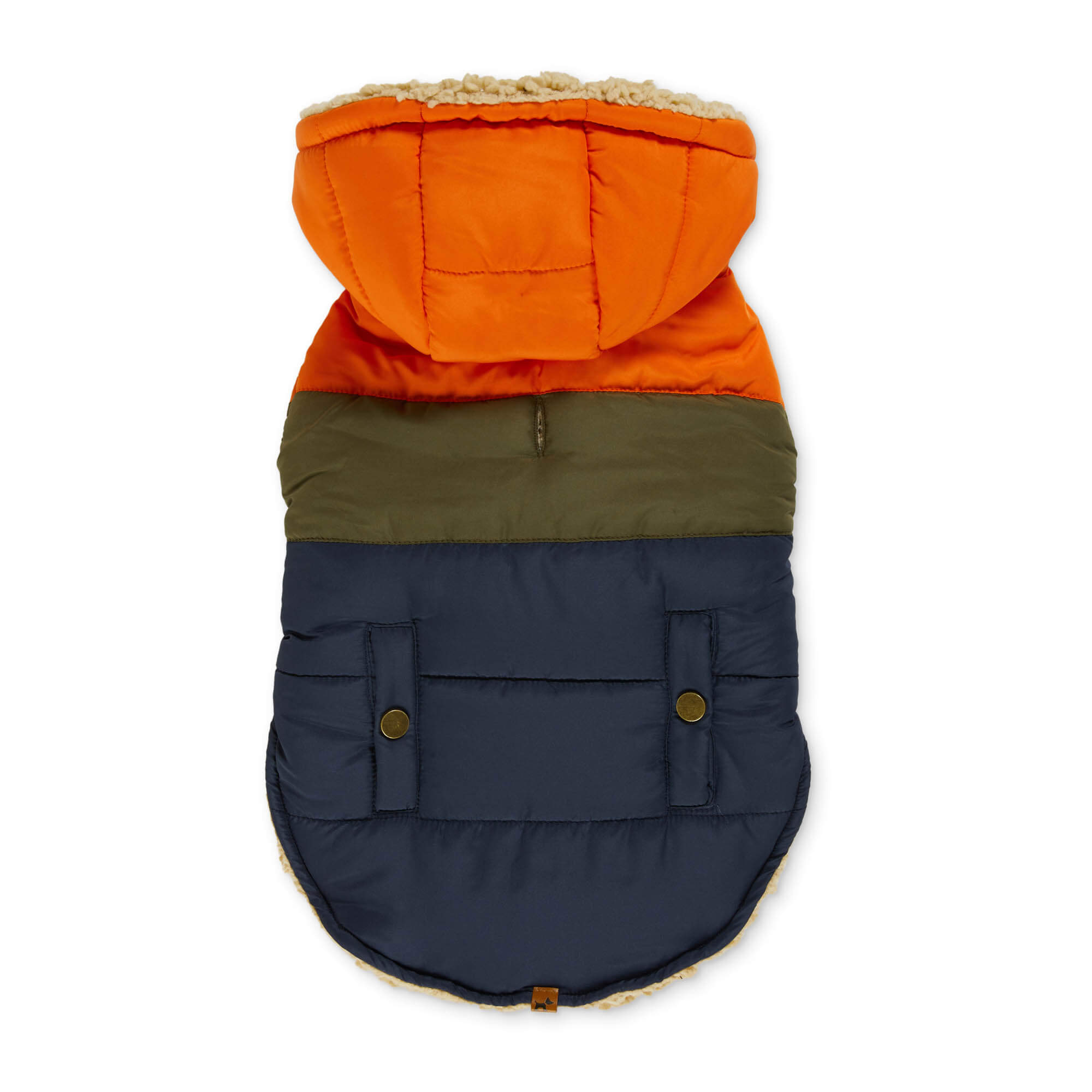 Hotel Doggy Orange and blue parka. Top view