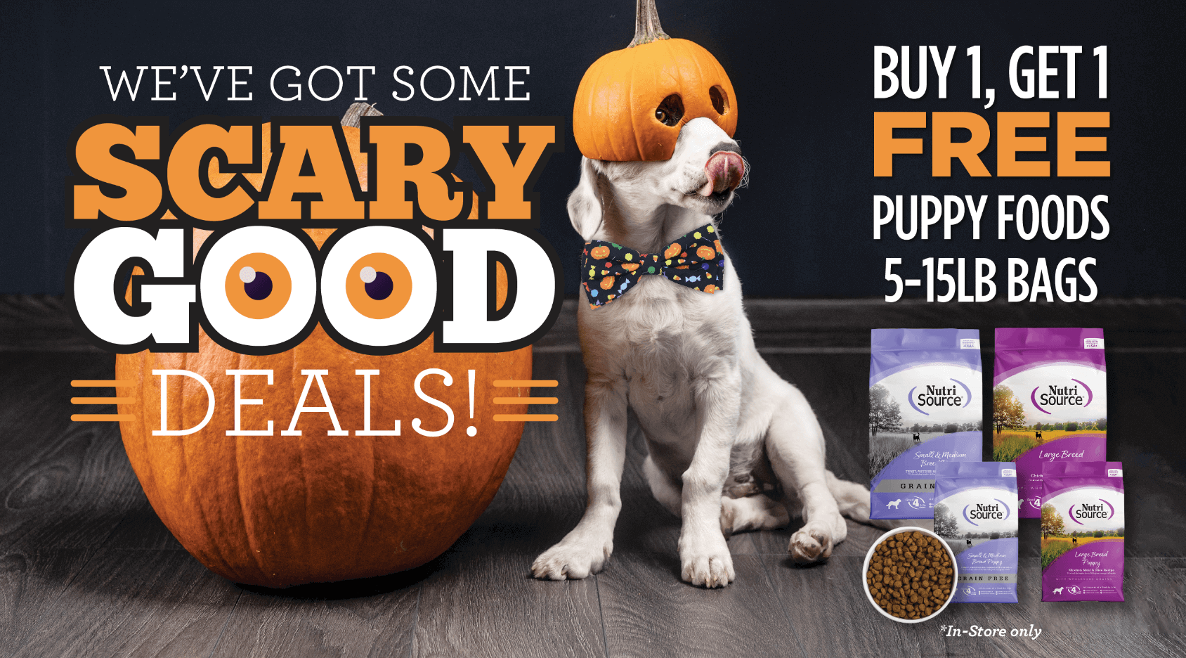 Buy 1, Get 1 FREE NutriSource Puppy Foods 5-15LB Bags