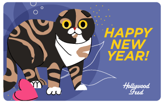 HAPPY NEW YEAR CAT - egift card design