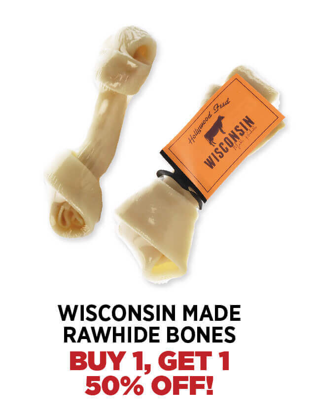 Buy 1, Get 1 50% off Wisconsin Made Rawhide Bones