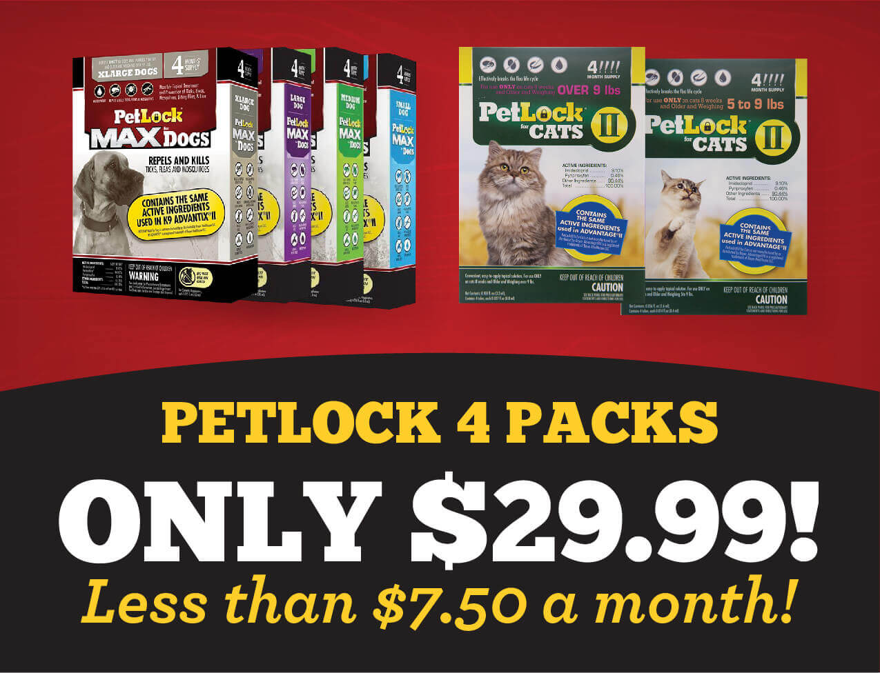 Petlock 4 Packs Only $29.99!  ($7.50 per month)