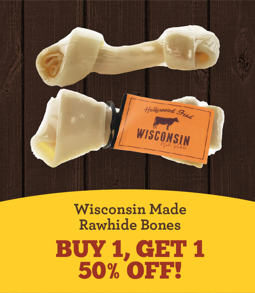 Buy 1, Get 1 50% Off Wisconsin Made Rawhide Bones