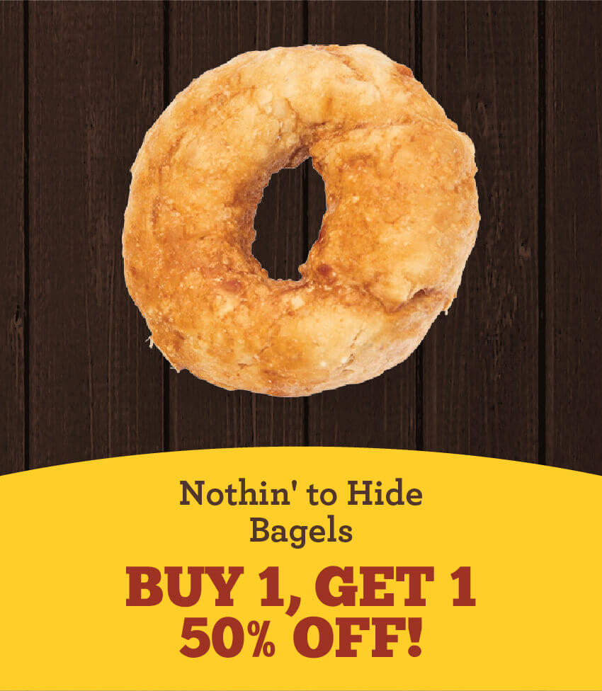 Buy 1, Get 1 50% Off Nothin' to Hide Bagels