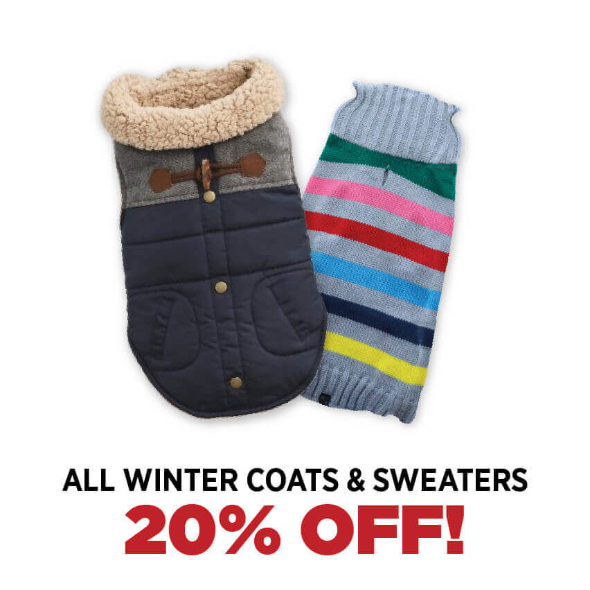 20% OFF ALL WINTER COATS AND SWEATERS