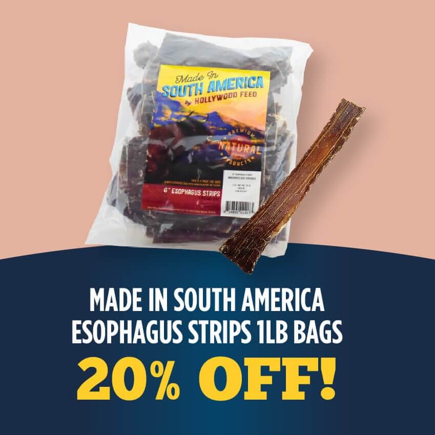 20% Off Made in South America Esophagus Strips 1lb Bags