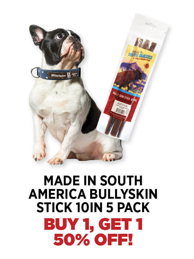 Buy 1, Get 1 50% Off Made in South America Bullyskin Stick 10in 5 Pack