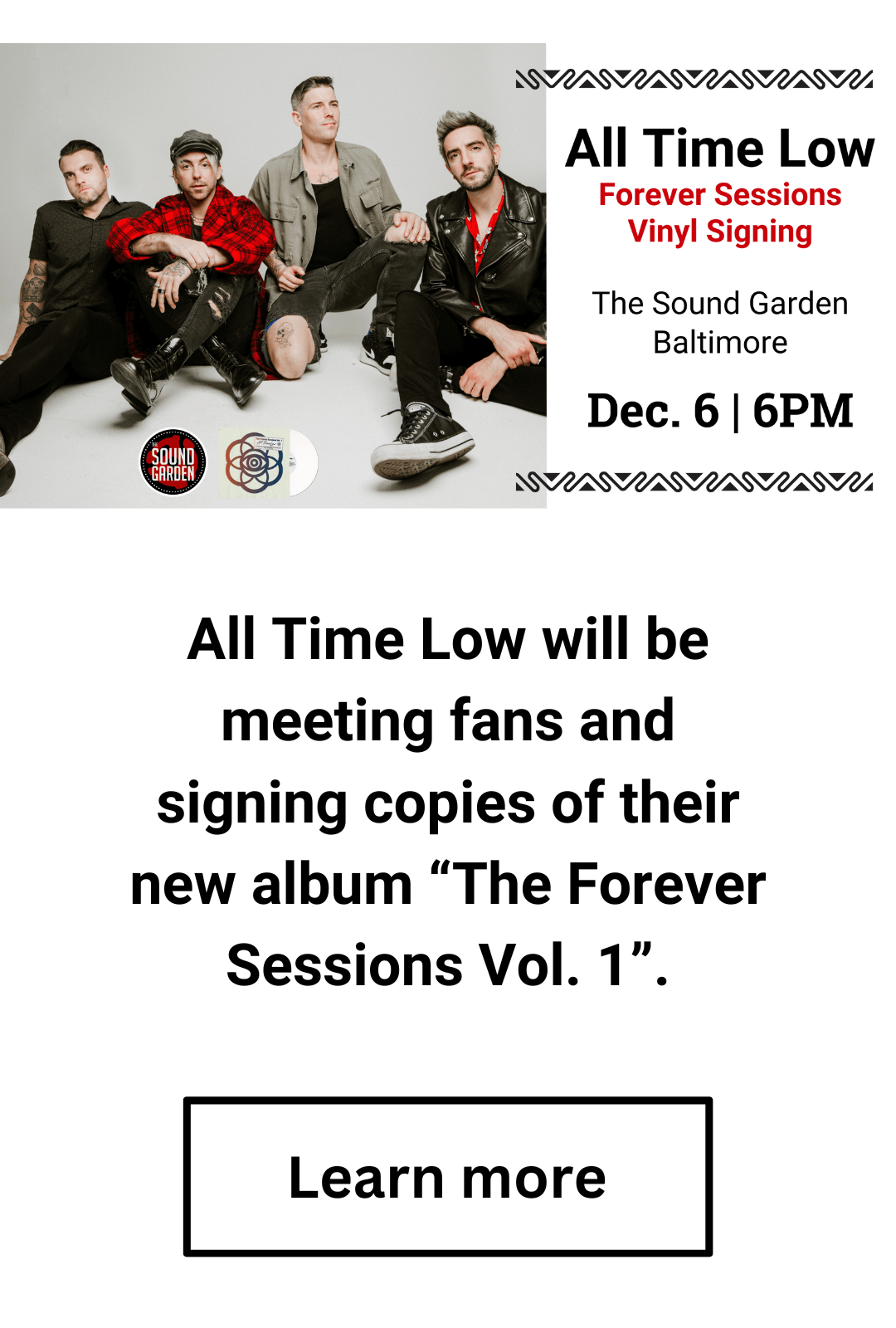 All Time Low In-Store Event at The Sound Garden