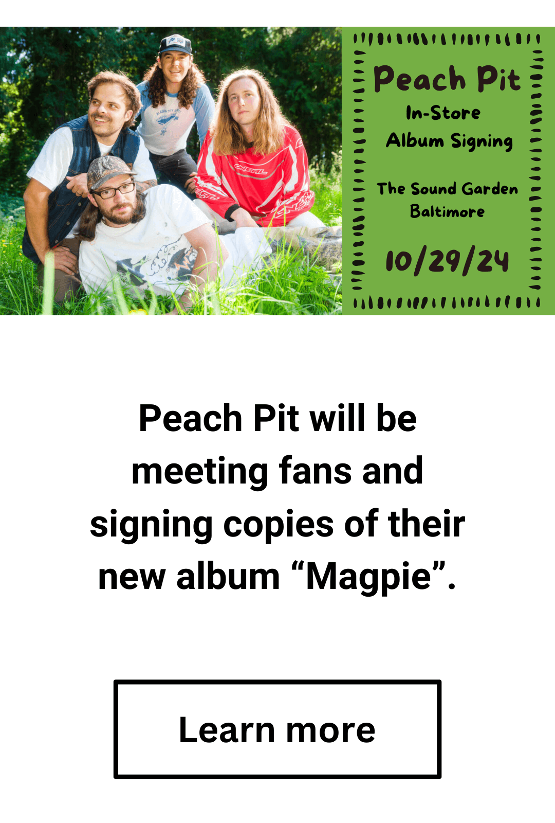 Peach Pit In-Store Event at The Sound Garden