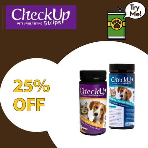 25% OFF CheckUps Pet Urine Testing Strips.