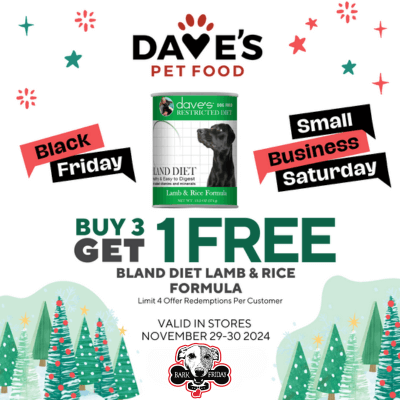 Buy 3 cans of Dave's Bland Diet Lamb & Rice Formula, Get 1 FREE!