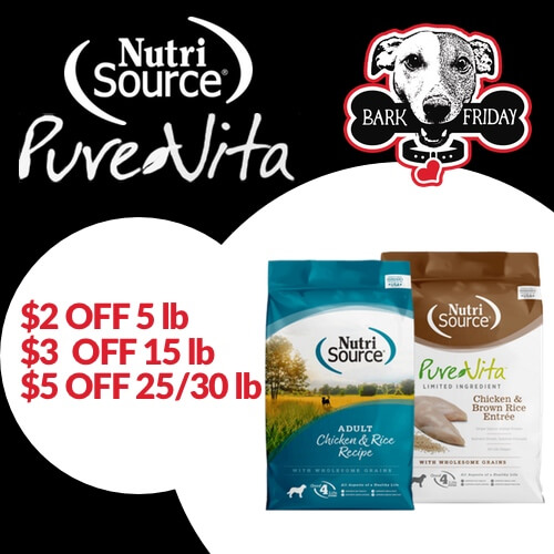 NutriSource and PureVita $2 off 5 lb $3 off 15 lb $5 off 25 or 30 lb bags