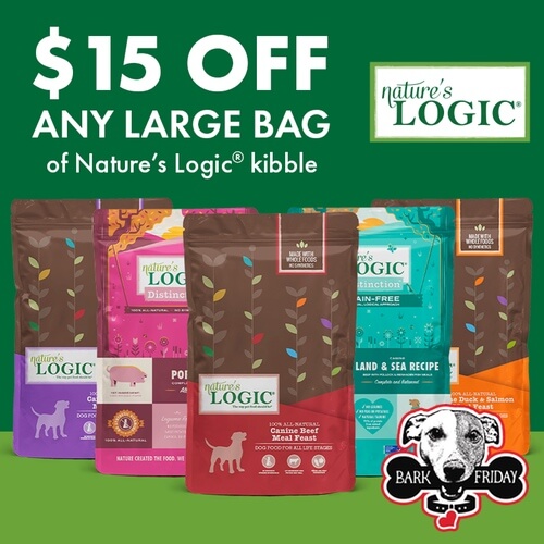 $15 off any large bag of Nature's Logic kibble
