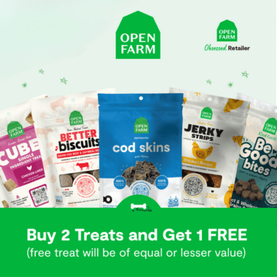 Buy any 2 Open Farm Treats, Get 1 FREE!!