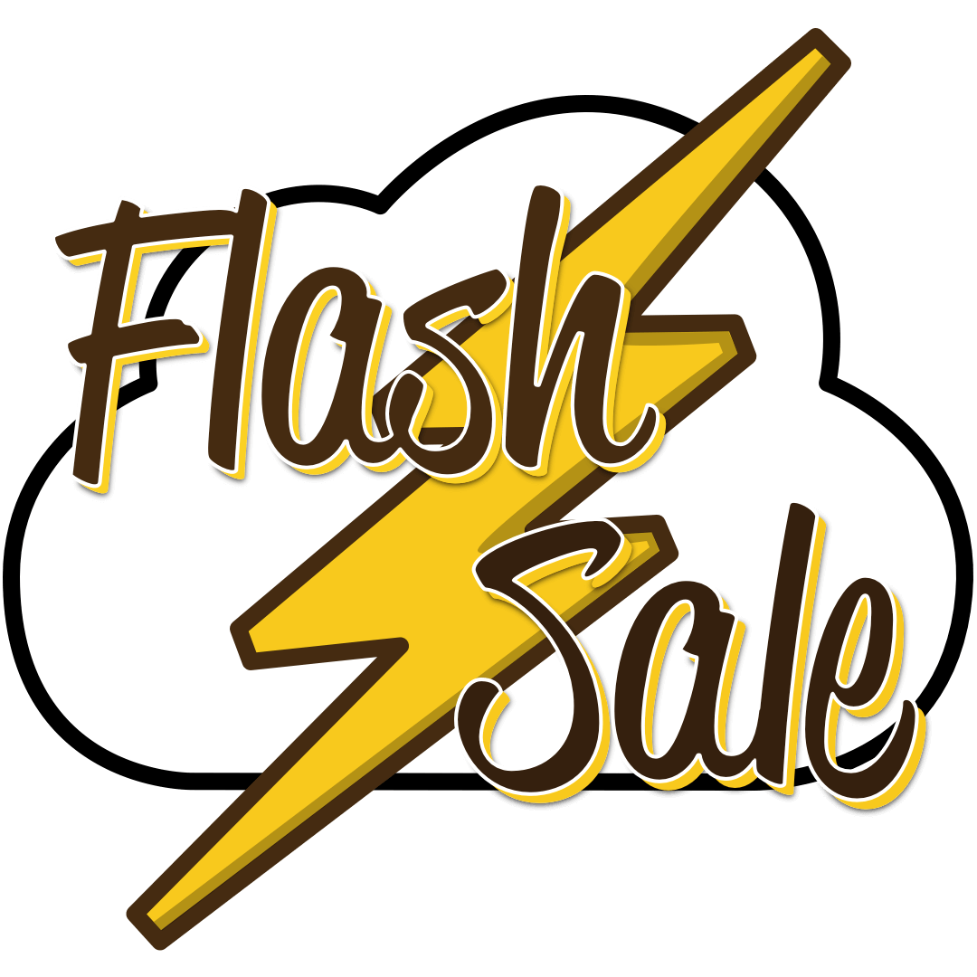 Flash sale icon of cloud with yellow lightning bolt