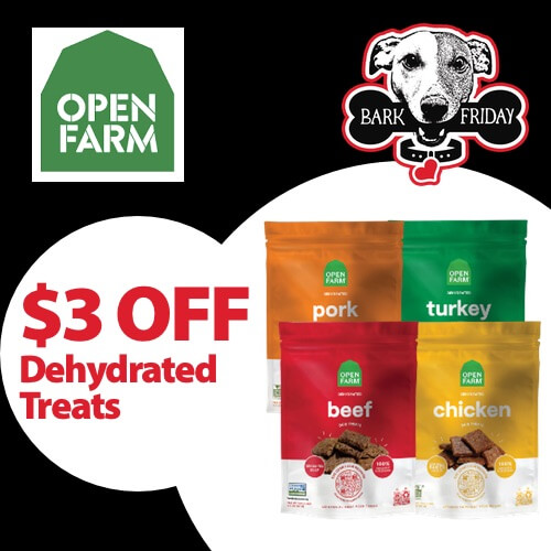 $3 off select Open Farm Dog Treats.