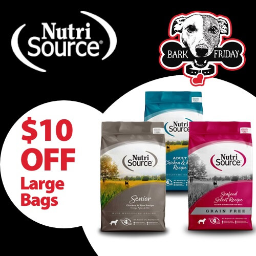 $10 OFF large bags of NutriSource Dry Kibble