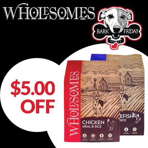 Wholesomes Dog Food $5 off