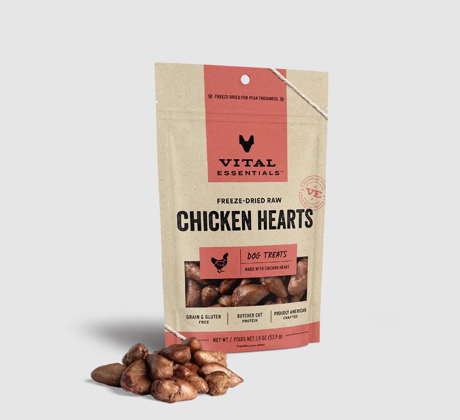 Freeze-Dried Chicken Hearts, 1.9oz-Vital Essentials-