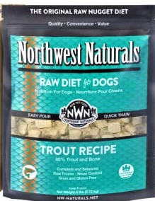 NWN Frozen Dog Nuggets, 6 lb, Trout