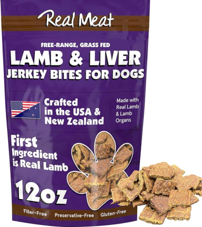 The Real Meat Co Jerky for Dogs 4oz-Lamb & Liver-