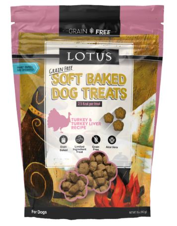 Lotus Grain-Free Soft Baked Dog Treats 10oz, Turkey