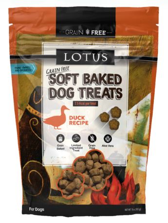 Lotus Grain-Free Soft Baked Dog Treats 10oz, Duck
