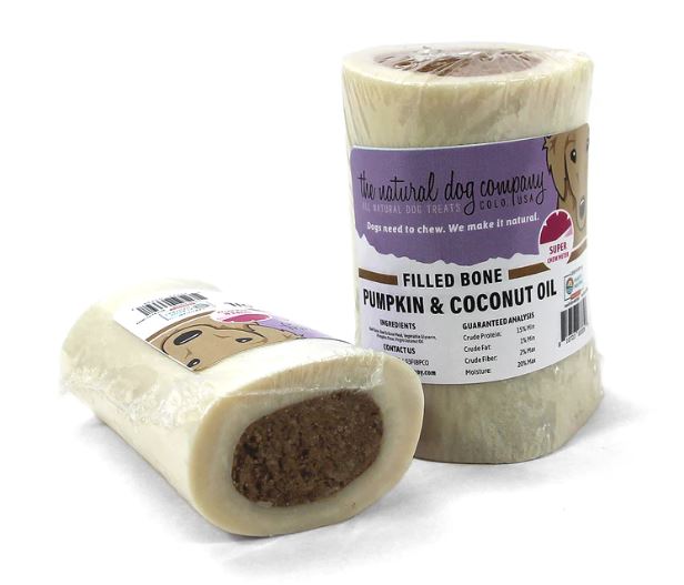 3" Filled Beef Bones-The Natural Dog Company