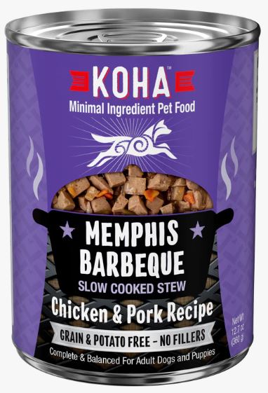 Koha Dog Slow Cooked Stews, 12.7 oz, Memphis BBQ