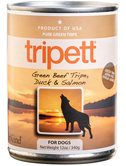 Tripett Dog Can, 12.0 oz-Green Beef Tripe, Duck & Salmon-