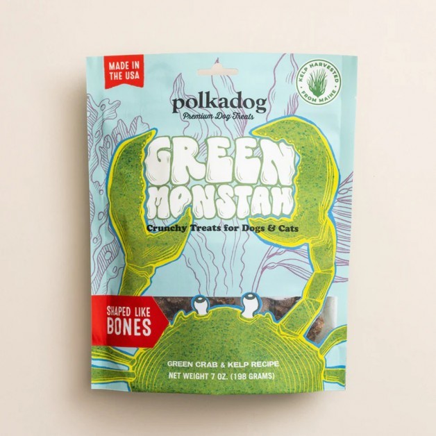 Polka Dog Green Monstah Bones, 7 oz