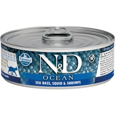 Farmina N&D OCEAN Wet Cat Food - Sea Bass & Squid