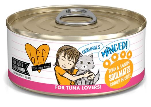 Weruva Cat BFF Originals MINCED!-Tuna & Salmon Soulmates Dinner in Gelée