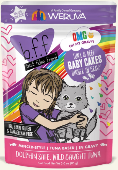Weruva Cat BFF OMG Pouch, 3 oz, Baby Cake, Tuna & Beef