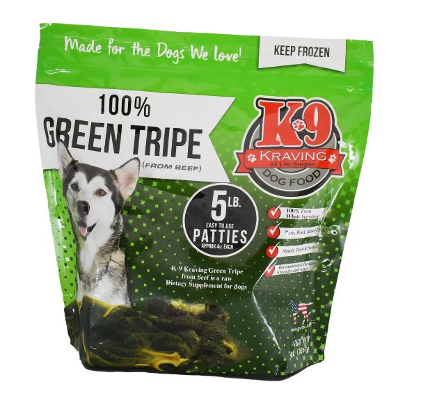 K-9 Kraving Green Tripe Patties, 5 lb