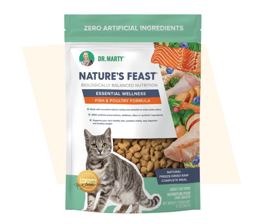 Dr. Marty's Freeze-Dried Nature's Feast Formula For Cats 5.5oz-Fish & Poultry