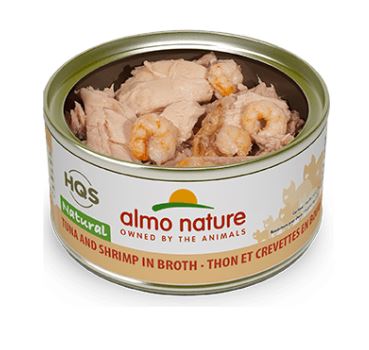Almo Nature HQS Natural Wet Food 2.47oz-Tuna & Shrimp in broth