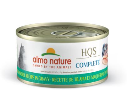 Almo Nature HQS Complete Wet Food 2.47oz-Tilapia & Mackerel in gravy