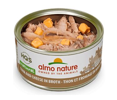 Almo Nature HQS Natural Wet Food 2.47oz-Tuna & Cheese in broth