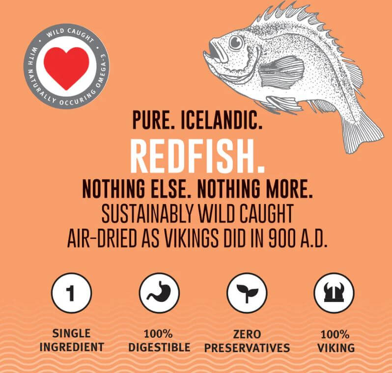 Icelandic Redfish Skin Roll facts and ingredient guarantee.