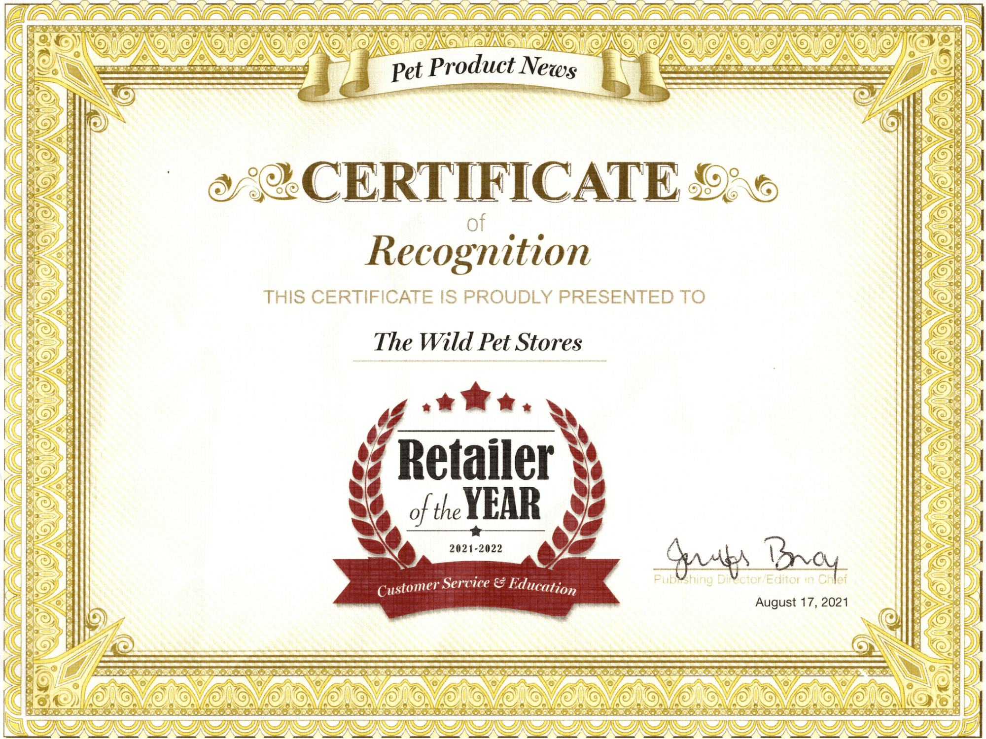 The Wild is One of Pet Product News' Retailers of the Year for 2021
