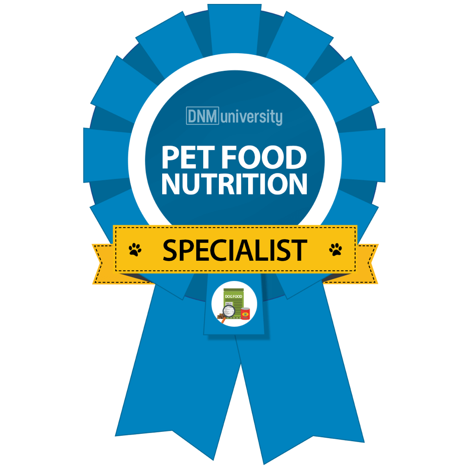 Pet food nutrition specialist badge