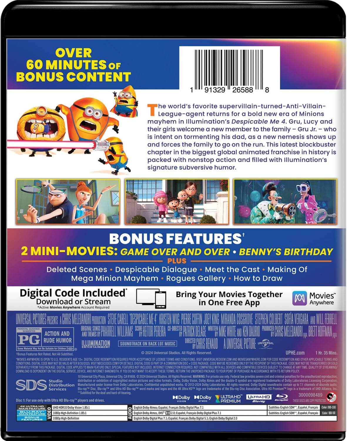 Despicable Me 4 (2024) 4K Ultra HD + Blu-ray - Back Cover